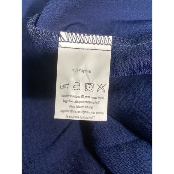 Coofandy Mens Short Sleeve Button-Down Shirt Medium 100% Polyester Navy Blue new - Picture 4 of 7